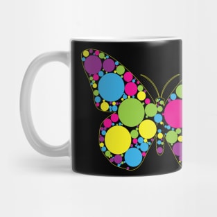 Rainbow Polka Dot Colorful Buterfly Dot Mandala Art Dot Day Mug